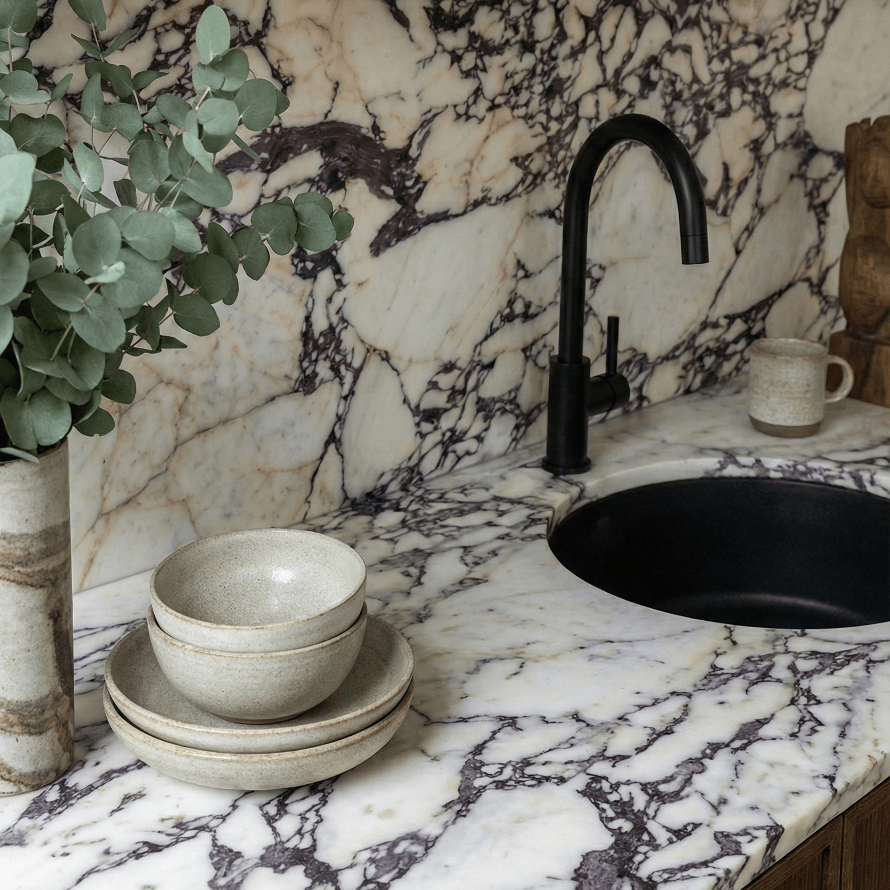 Milano Granite Round 350mm Sink Single Bowl Sink, Matte Black