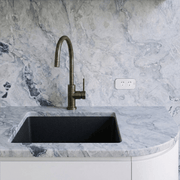 Milano Granite 450mm Sink Single Bowl Sink, Matte Black