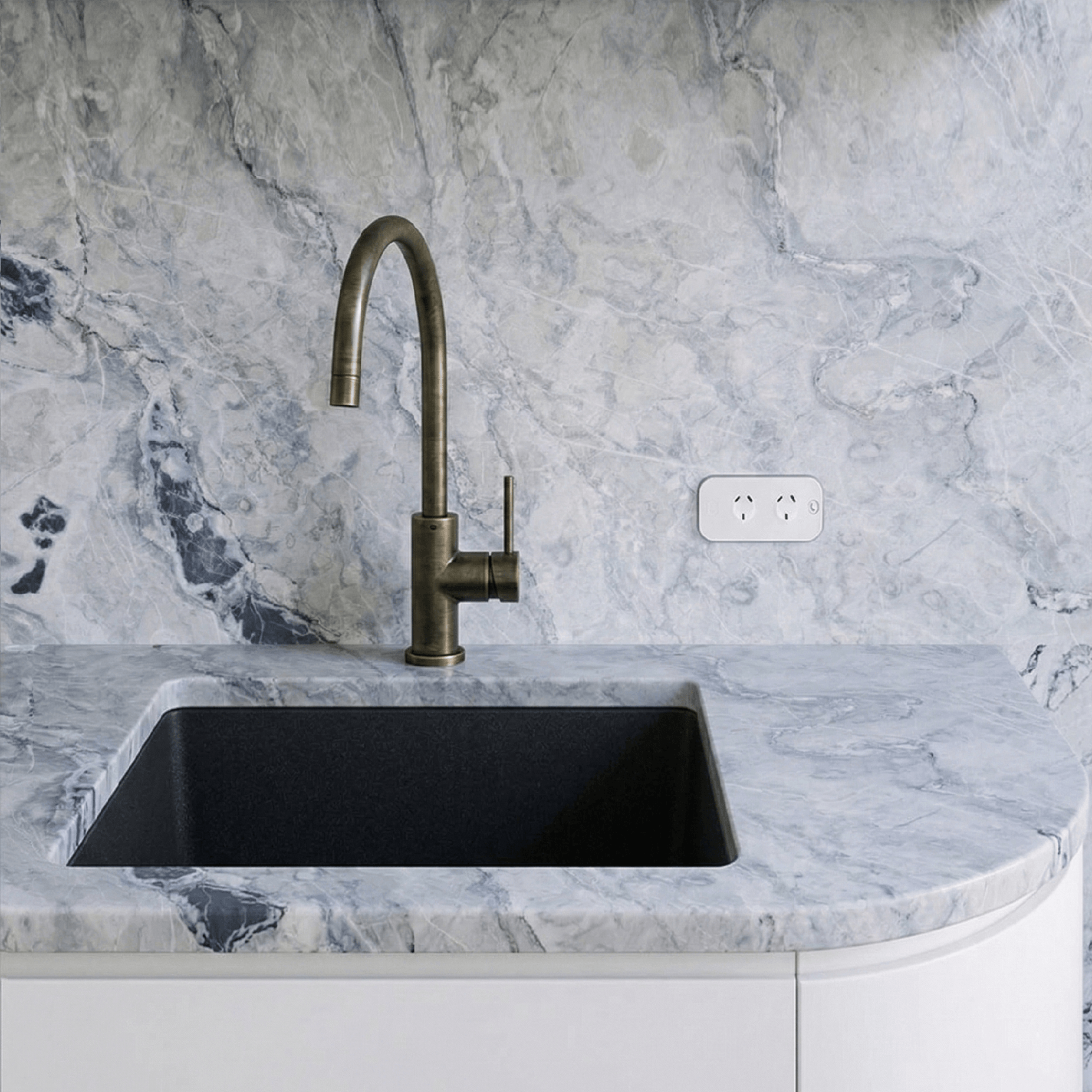 Milano Granite 450mm Sink Single Bowl Sink, Matte Black