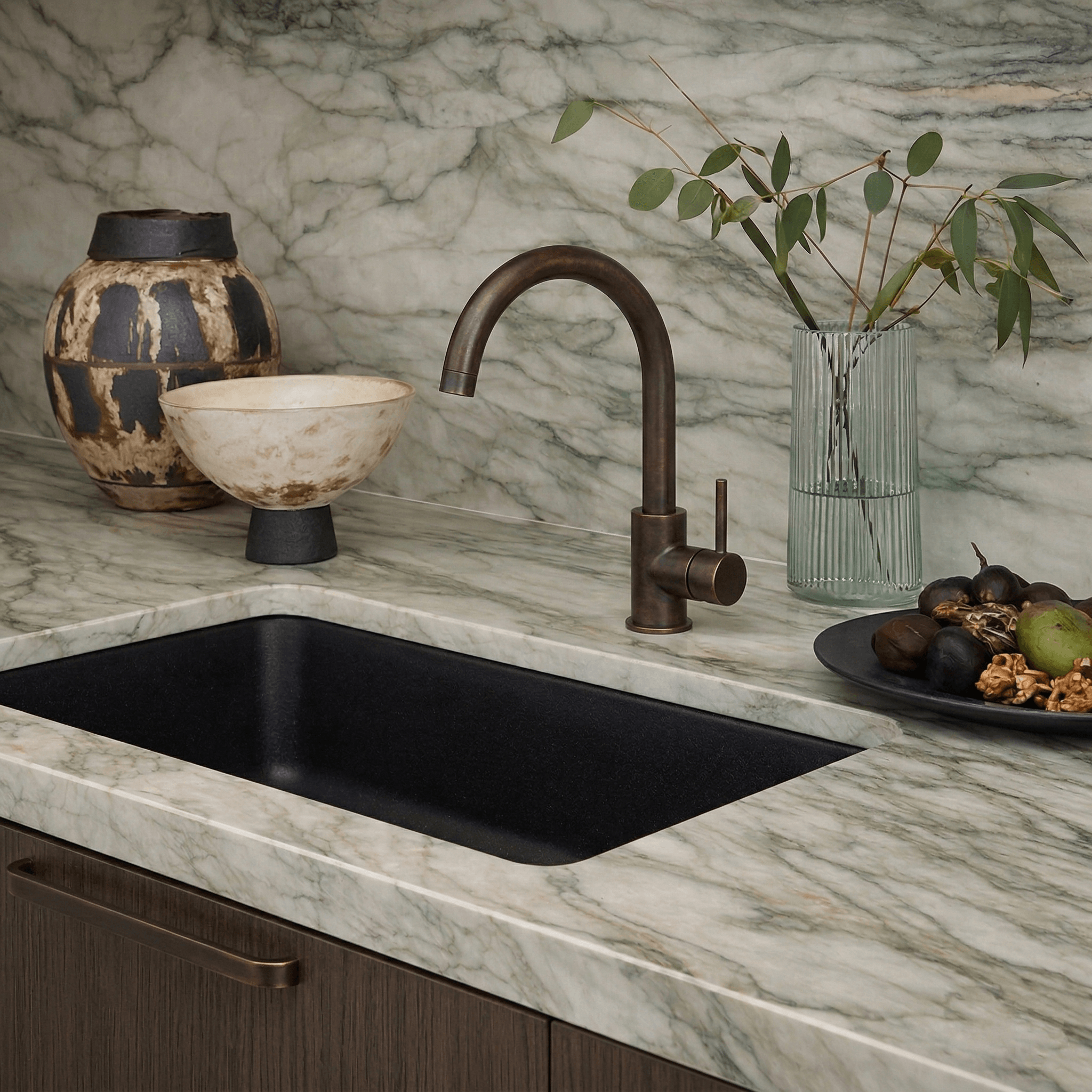 Milano Granite 750mm Single Bowl Sink, Matte Black
