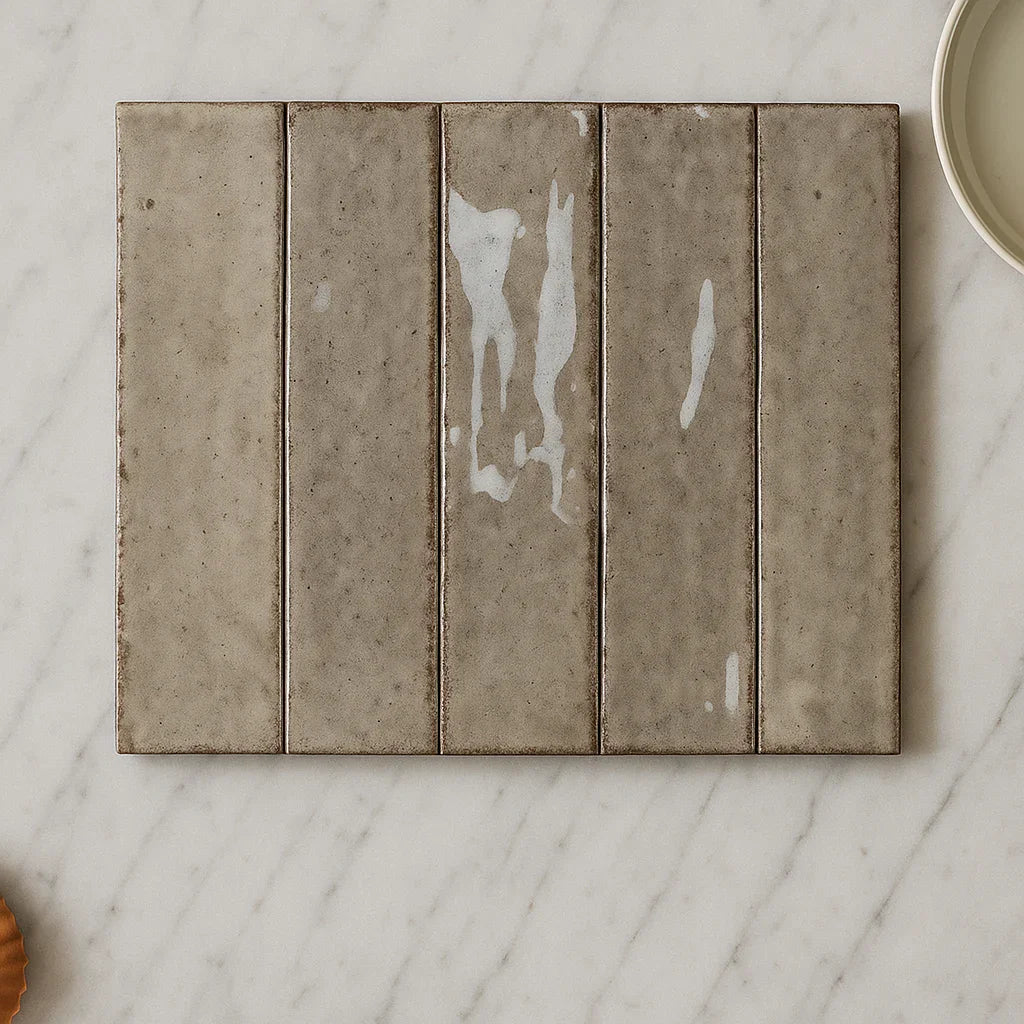 Milano Artisan Gloss Grey 60x240mm Subway Tile