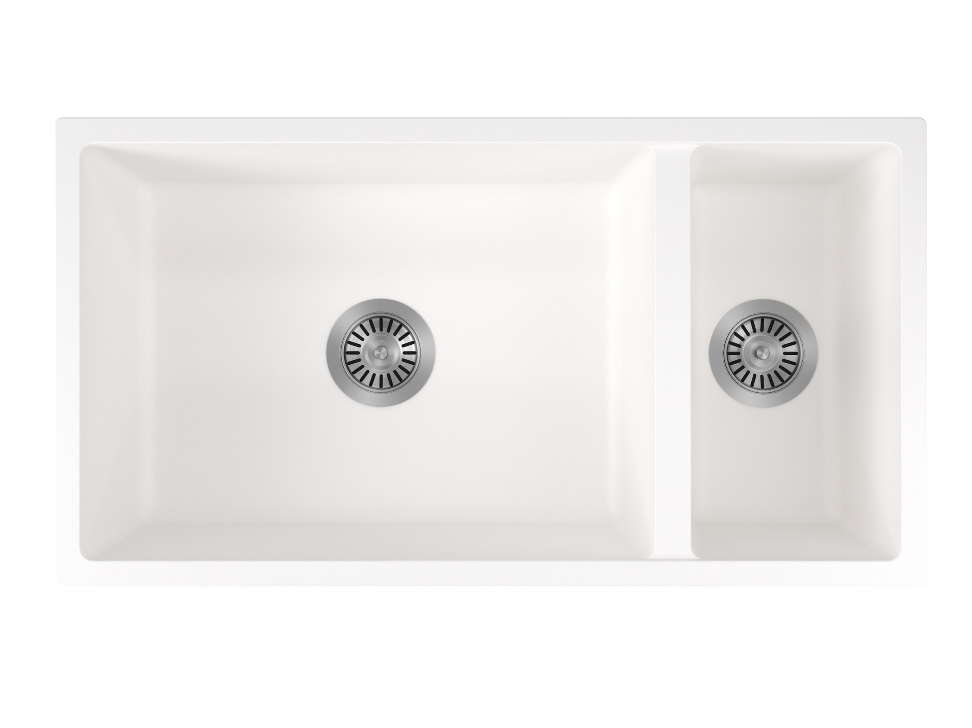 Milano Granite Double Bowl Sink, Matte White