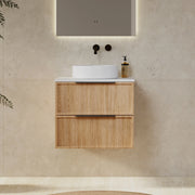 Milano Federation 600mm Wall Hung Vanity Natural Oak