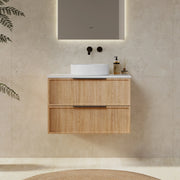 Milano Federation 750mm Wall Hung Vanity Natural Oak