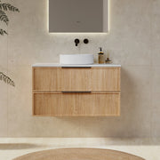 Milano Federation 900mm Wall Hung Vanity Natural Oak