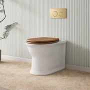 Milano Federation Concealed In Wall Wall-Faced Toilet Suite with Timber Seat