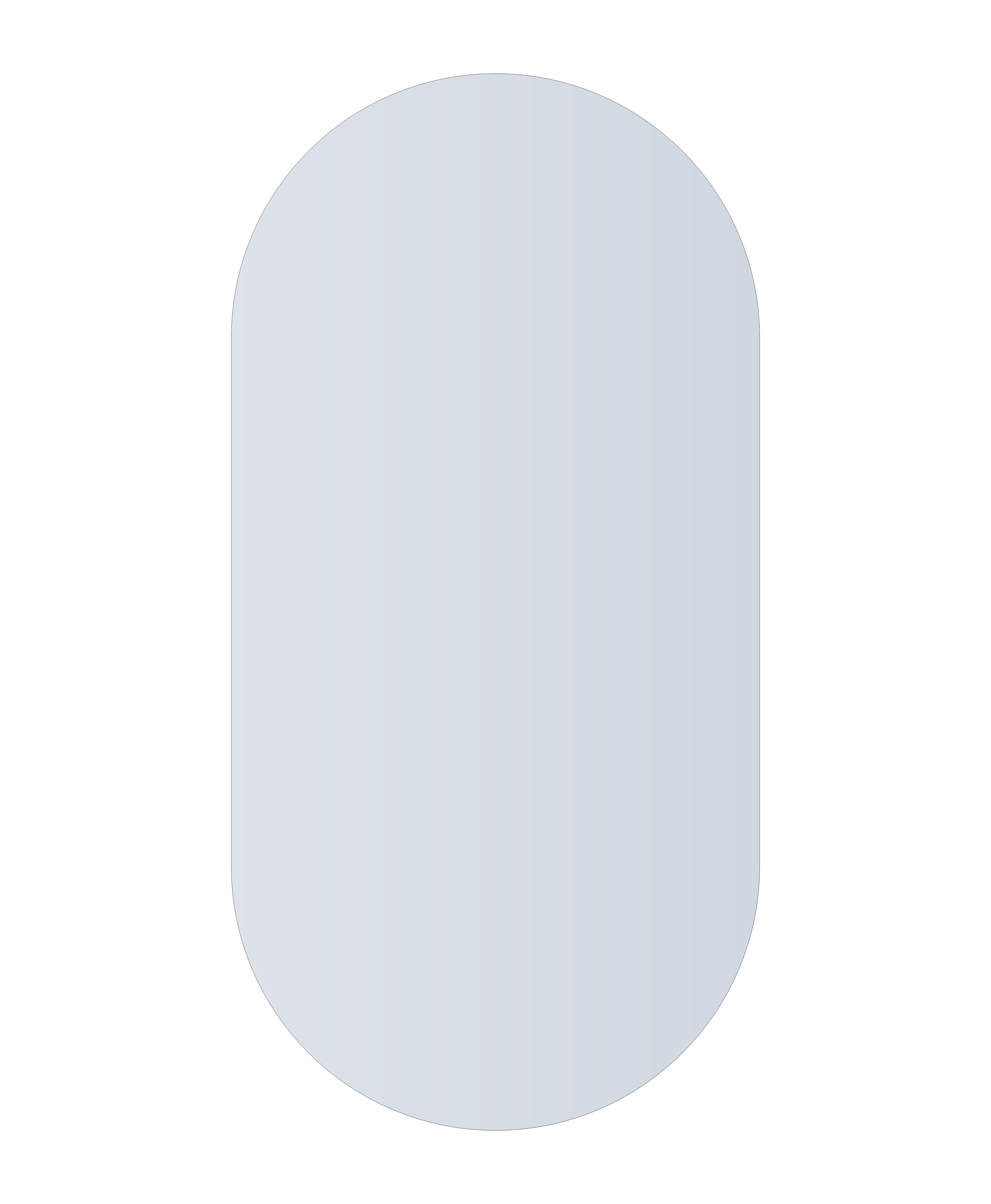 Thermogroup Duke Polished Edge Pill Mirror 600x1200mm with Hangers and Demister