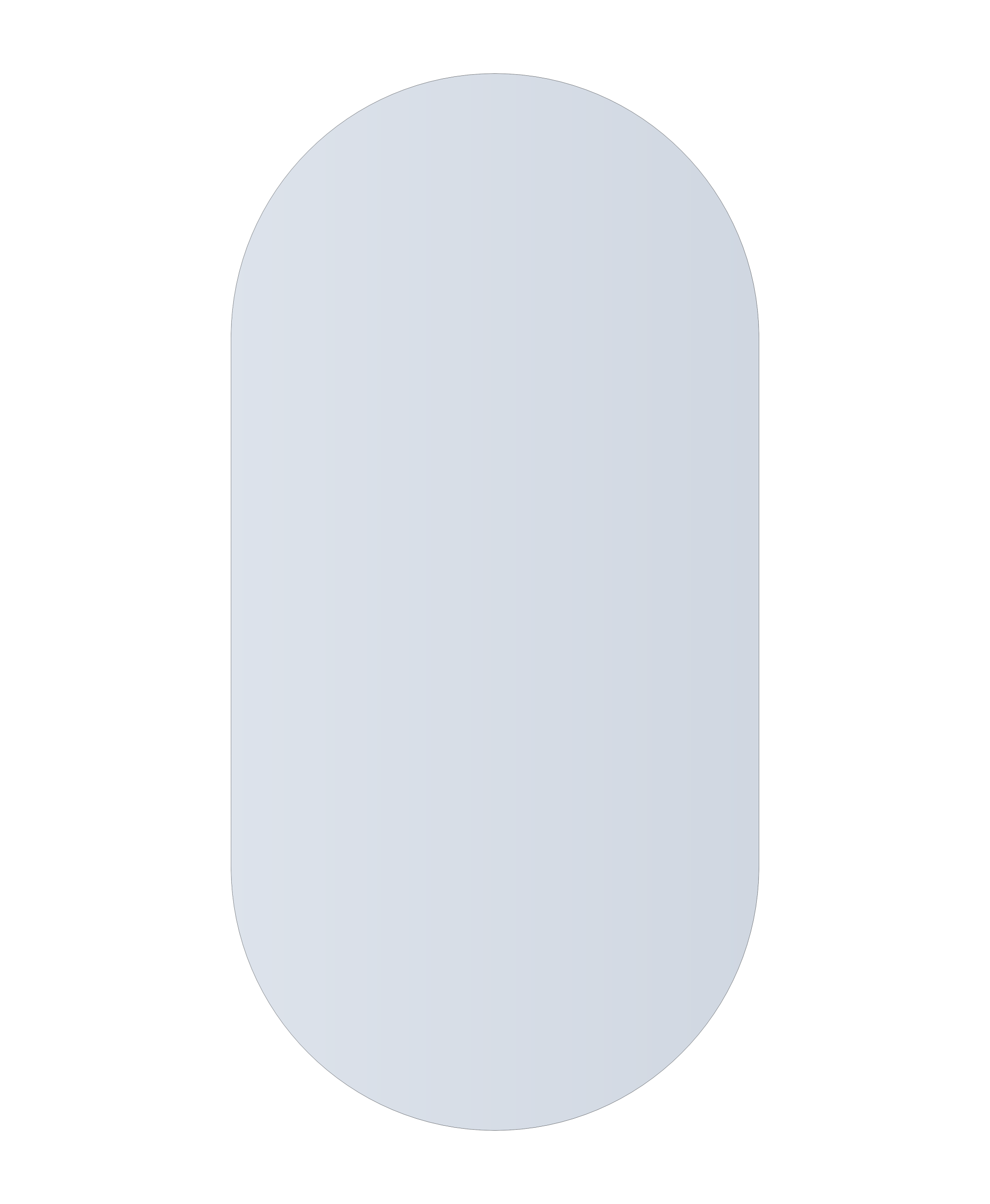Thermogroup Duke Polished Edge Pill Mirror 600x1200mm Glue-to-Wall