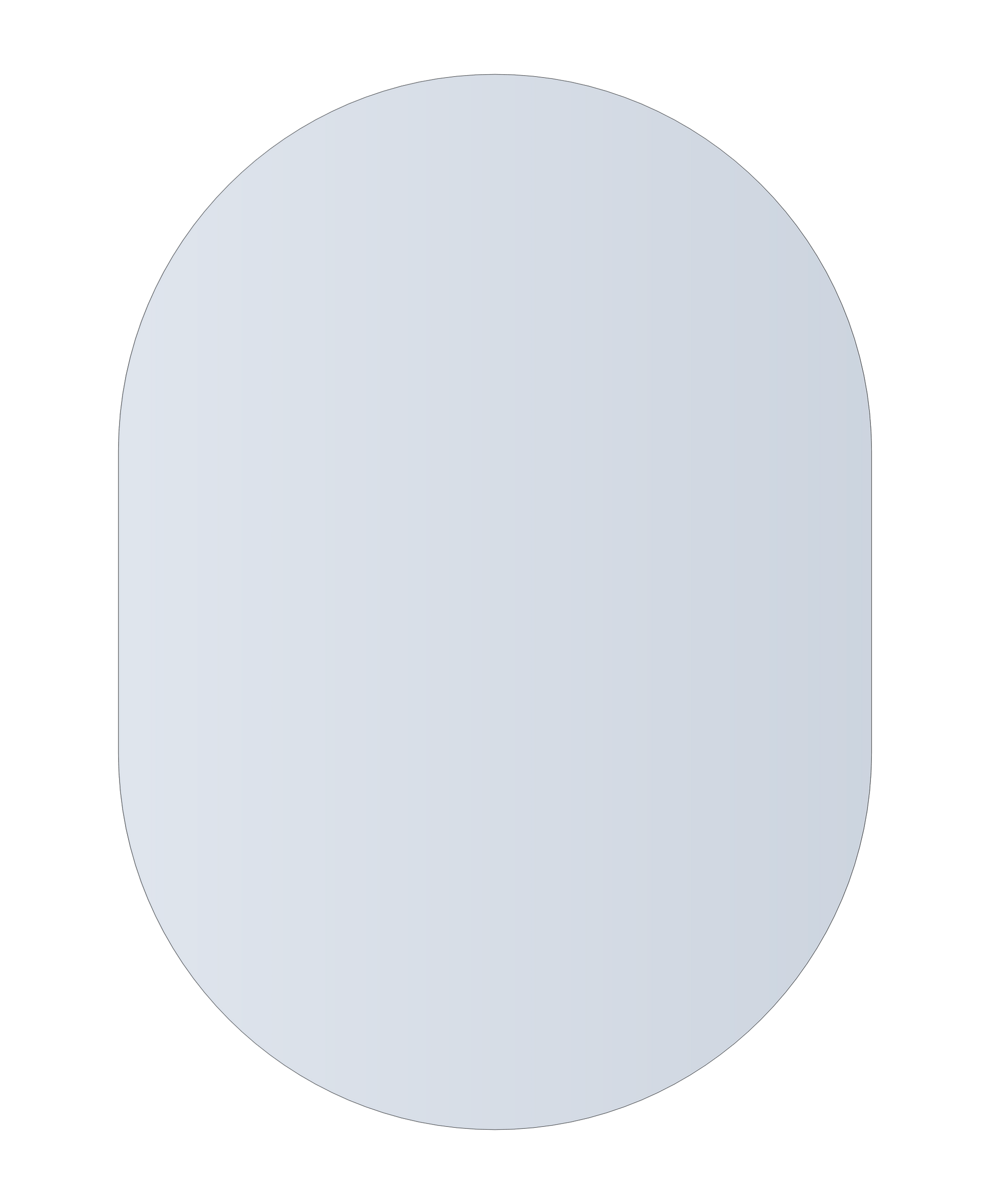 Thermogroup Duke Polished Edge Pill Mirror 500x700mm Glue-to-Wall