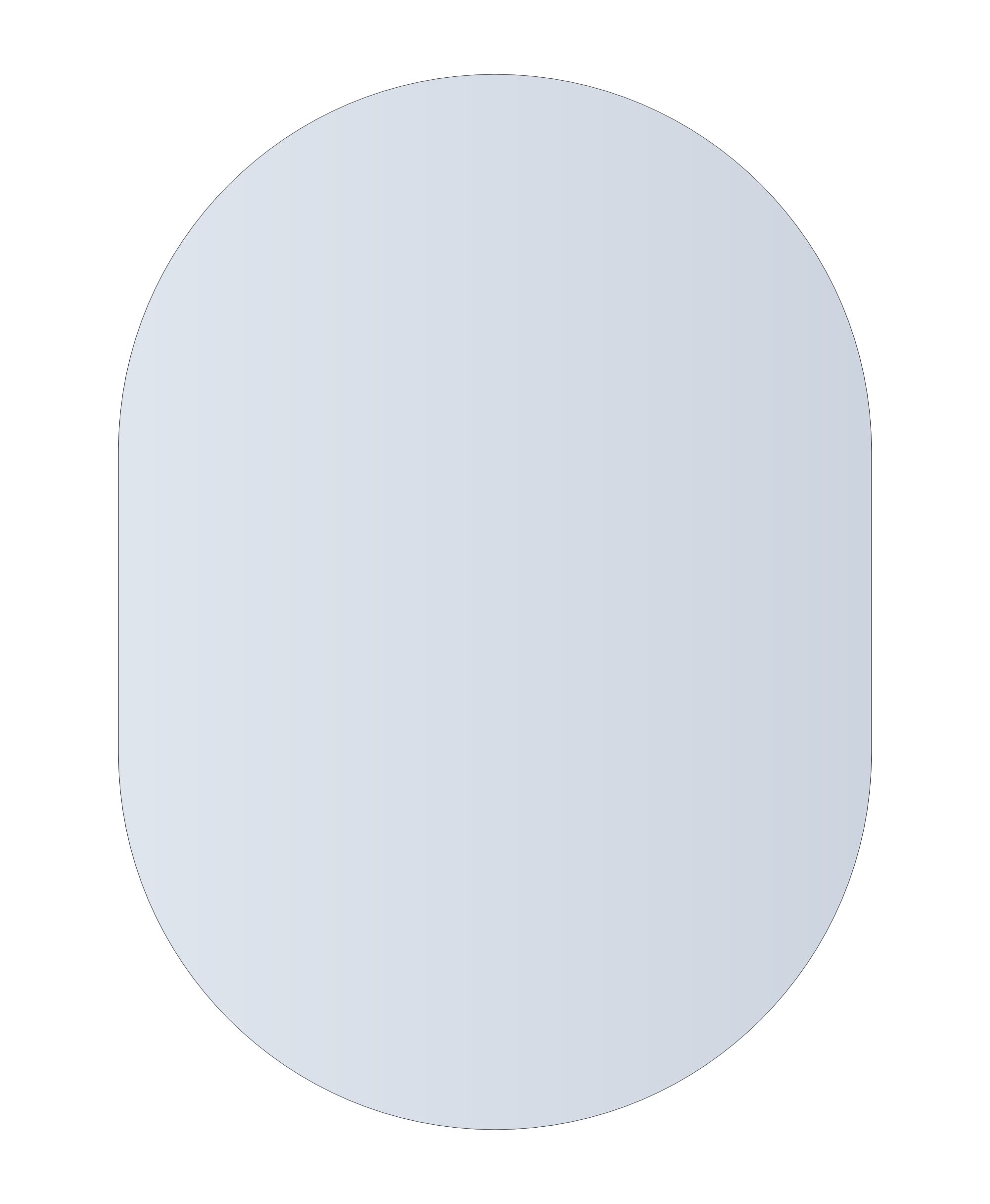 Thermogroup Duke Polished Edge Pill Mirror 500x700mm Glue-to-Wall