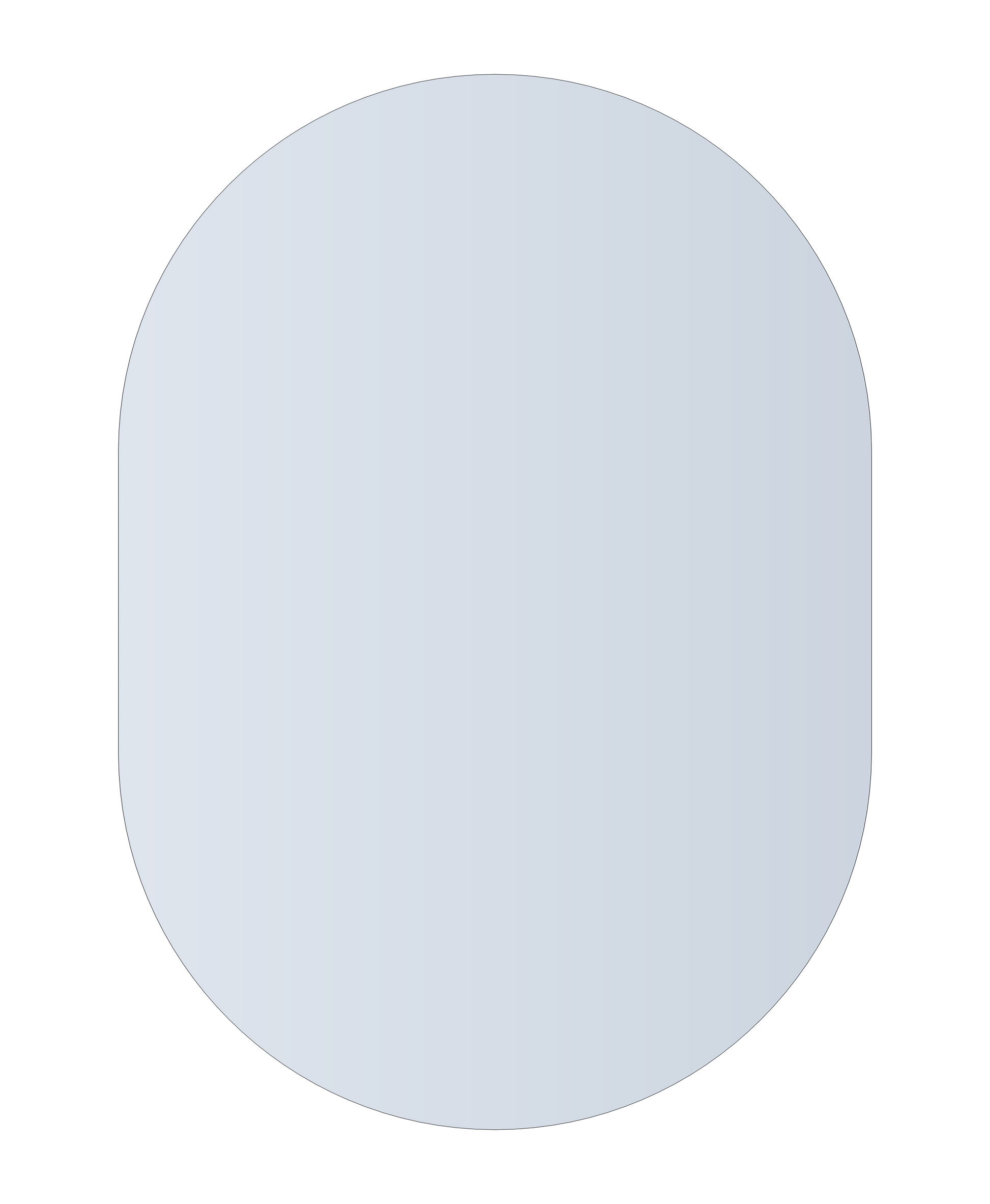 Thermogroup Duke Polished Edge Pill Mirror 500x700mm Glue-to-Wall