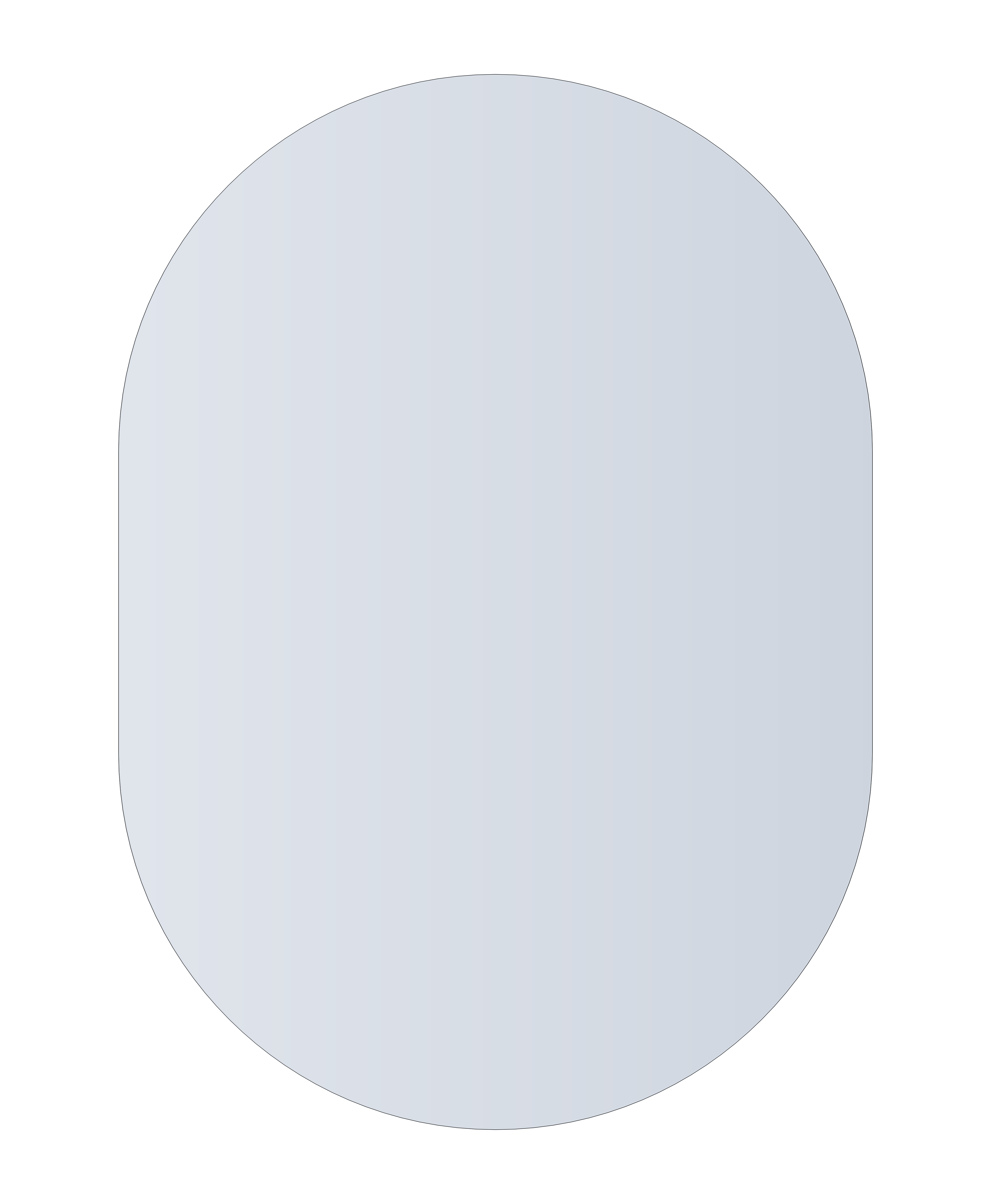 Thermogroup Duke Polished Edge Pill Mirror 500x700mm Glue-to-Wall
