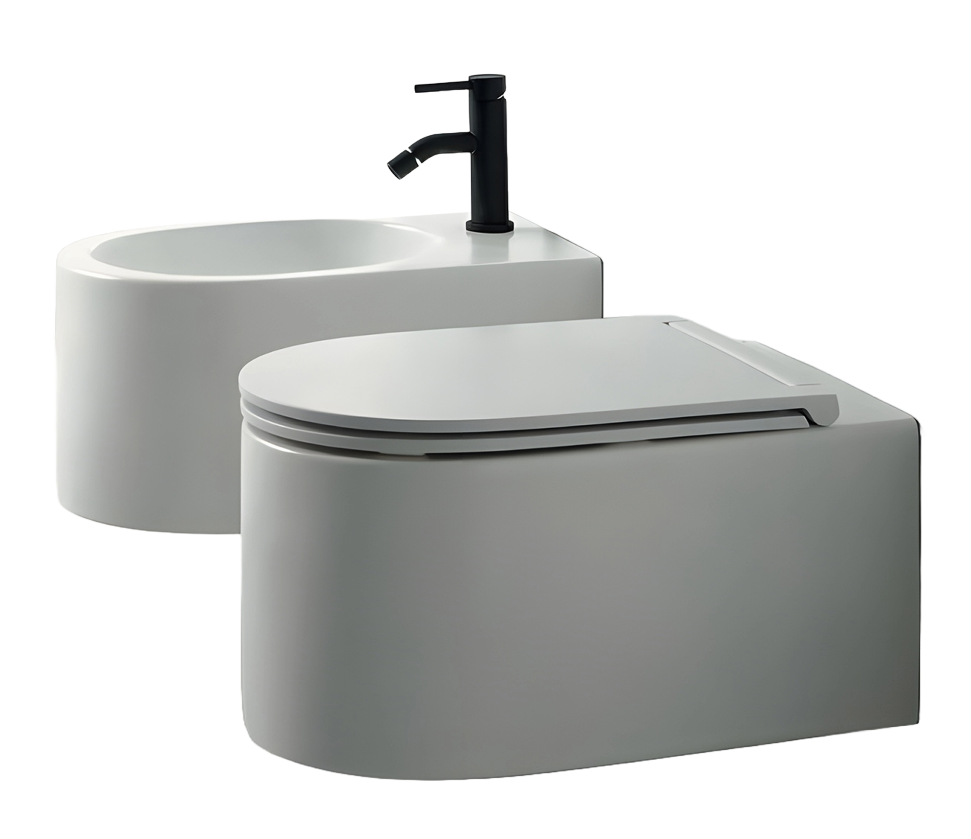 Studio Bagno Monilith Wall Hung Pan - Complete, Gloss White
