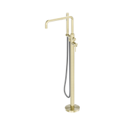 Nero Zen SS316L Freestanding Bath Mixer With Outdoor Shower Hose, Brushed Gold