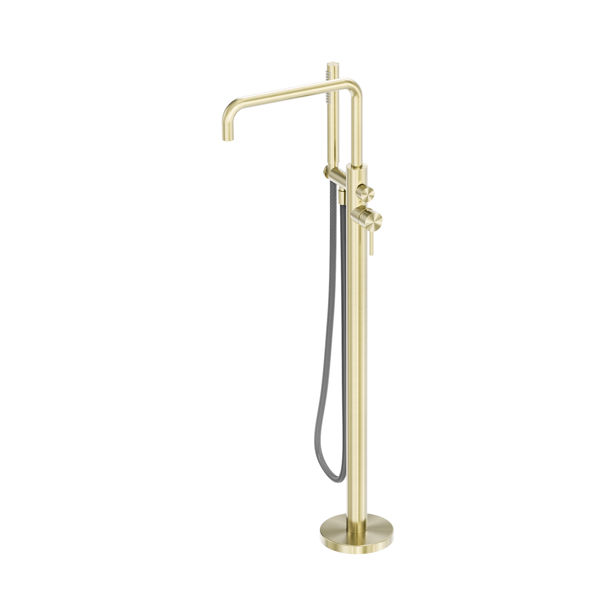Nero Zen SS316L Freestanding Bath Mixer With Outdoor Shower Hose, Brushed Gold