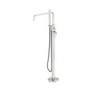 Nero Zen SS316L Freestanding Bath Mixer With Outdoor Shower Hose, Brushed Nickel