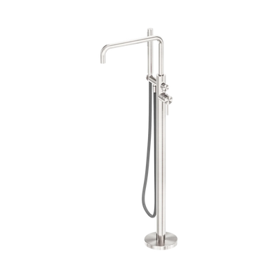 Nero Zen SS316L Freestanding Bath Mixer With Outdoor Shower Hose, Brushed Nickel