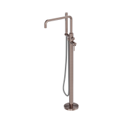 Nero Zen SS316L Freestanding Bath Mixer With Outdoor Shower Hose, Brushed Bronze