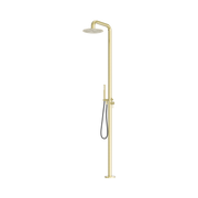 Nero Zen SS316L Outdoor Freestanding Shower Column, Brushed Gold