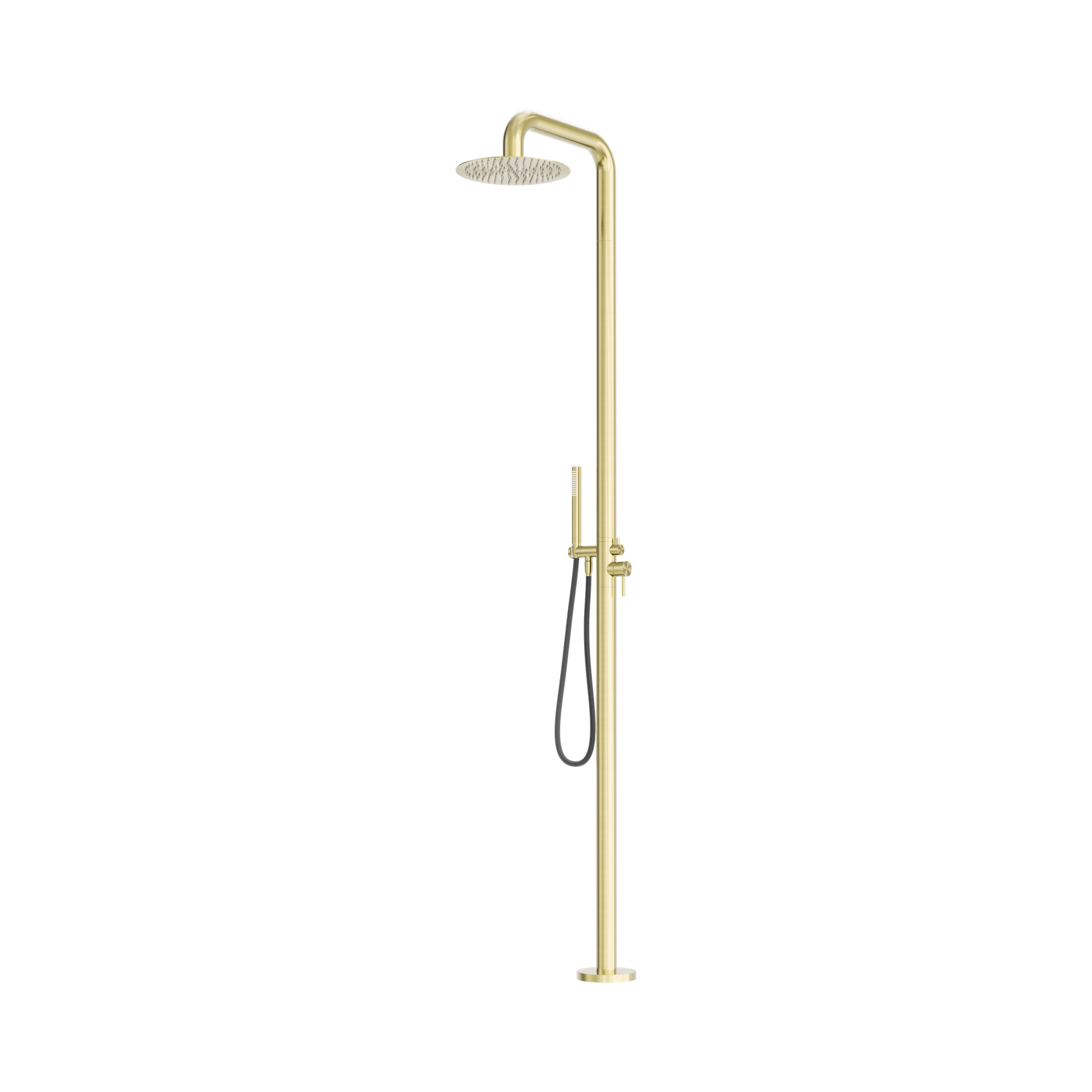 Nero Zen SS316L Outdoor Freestanding Shower Column, Brushed Gold