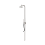 Nero Zen SS316L Outdoor Freestanding Shower Column, Brushed Nickel