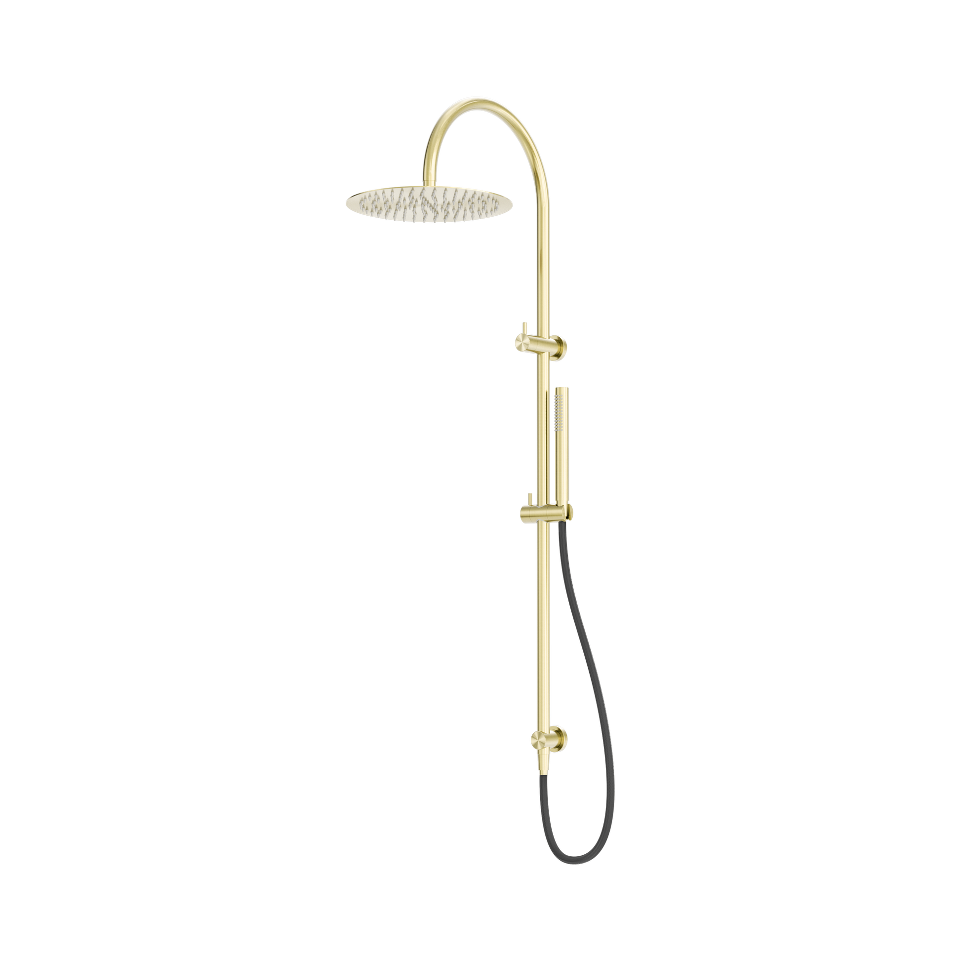 Nero Zen SS316L Twin Shower With Outdoor Shower Hose, Brushed Gold