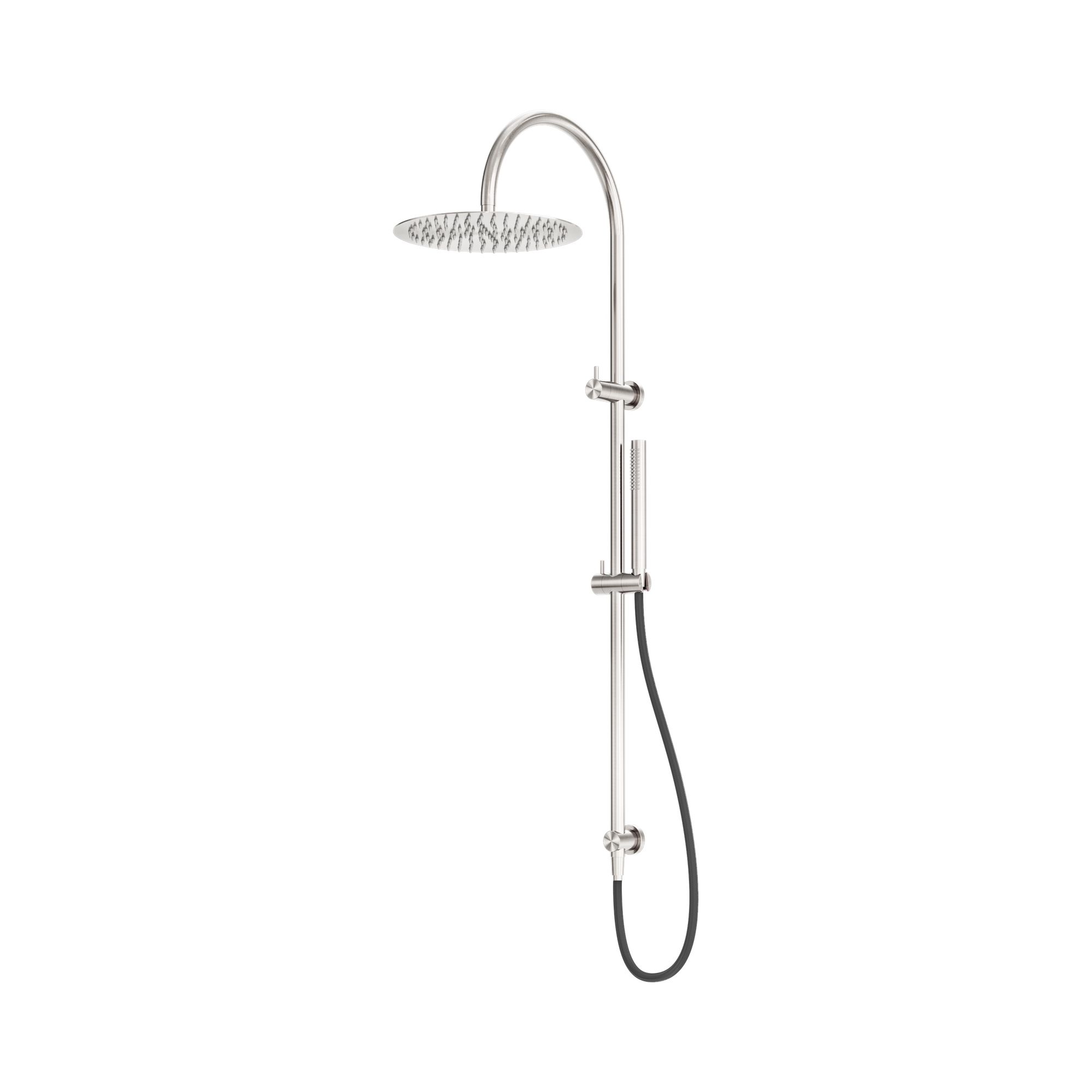 Nero Zen SS316L Twin Shower With Outdoor Shower Hose, Brushed Nickel