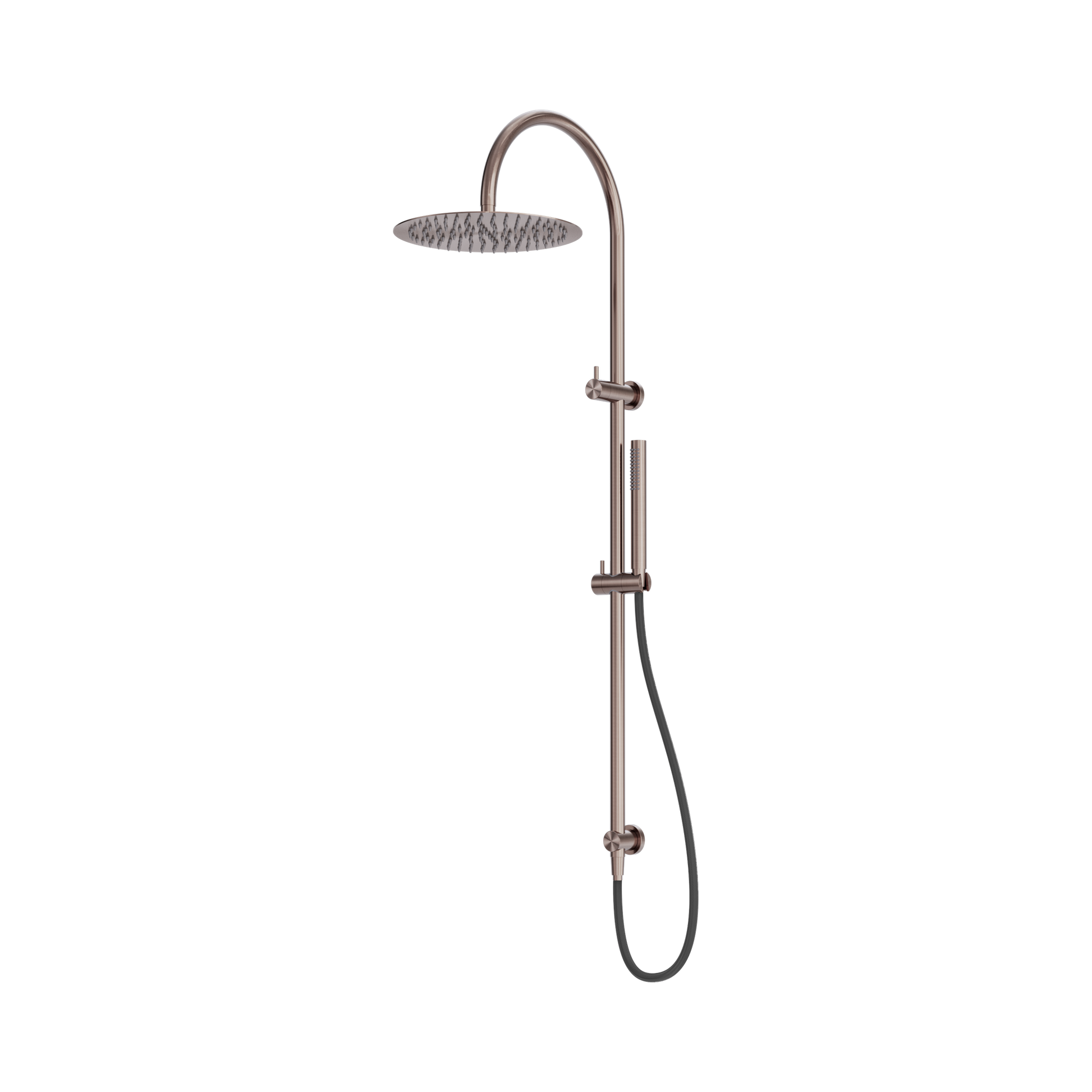Nero Zen SS316L Twin Shower With Outdoor Shower Hose, Brushed Bronze