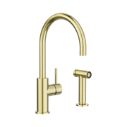 Nero Zen SS316L Kitchen Mixer With Hand Spray, Brushed Gold