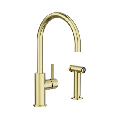 Nero Zen SS316L Kitchen Mixer With Hand Spray, Brushed Gold