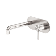 Nero Zen SS316L Wall Mixer Set 185mm Spout, Brushed Nickel