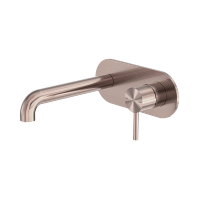Nero Zen SS316L Wall Basin/Bath Mixer 185mm Spout, Brushed Bronze