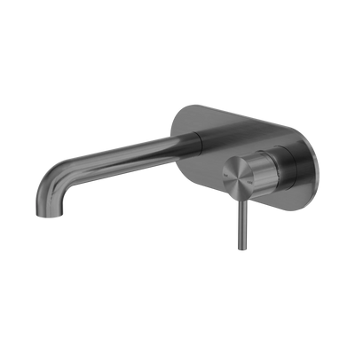 Nero Zen SS316L Wall Basin/Bath Mixer 185mm Spout, Graphite