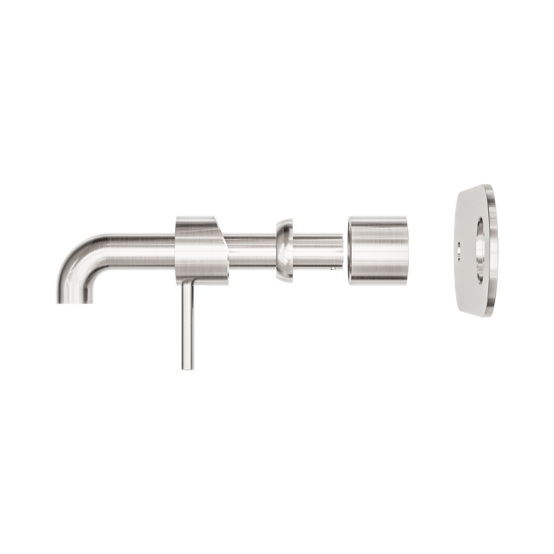 Nero Zen SS316L Wall Mixer Set 185mm Spout Trim Kits Only, Brushed Nickel
