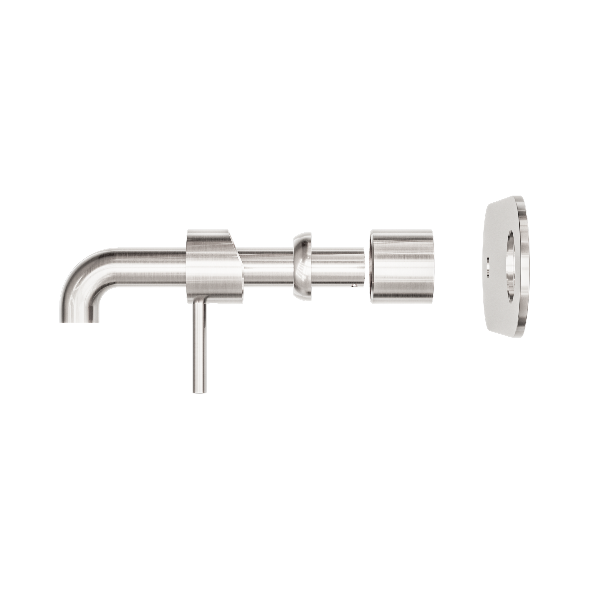 Nero Zen SS316L Wall Mixer Set 185mm Spout Trim Kits Only, Brushed Nickel