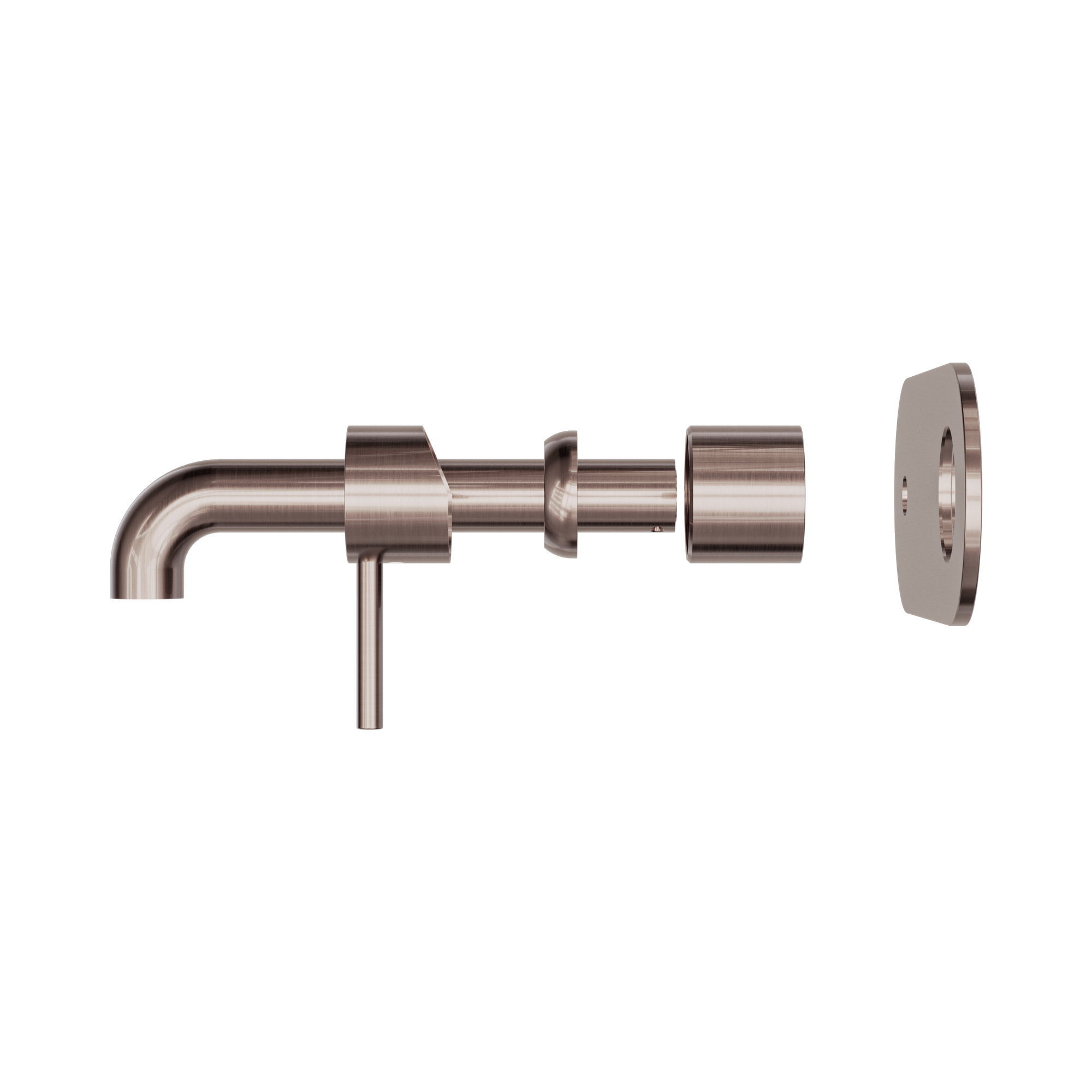 Nero Zen SS316L Wall Mixer Set 185mm Spout Trim Kits Only, Brushed Bronze