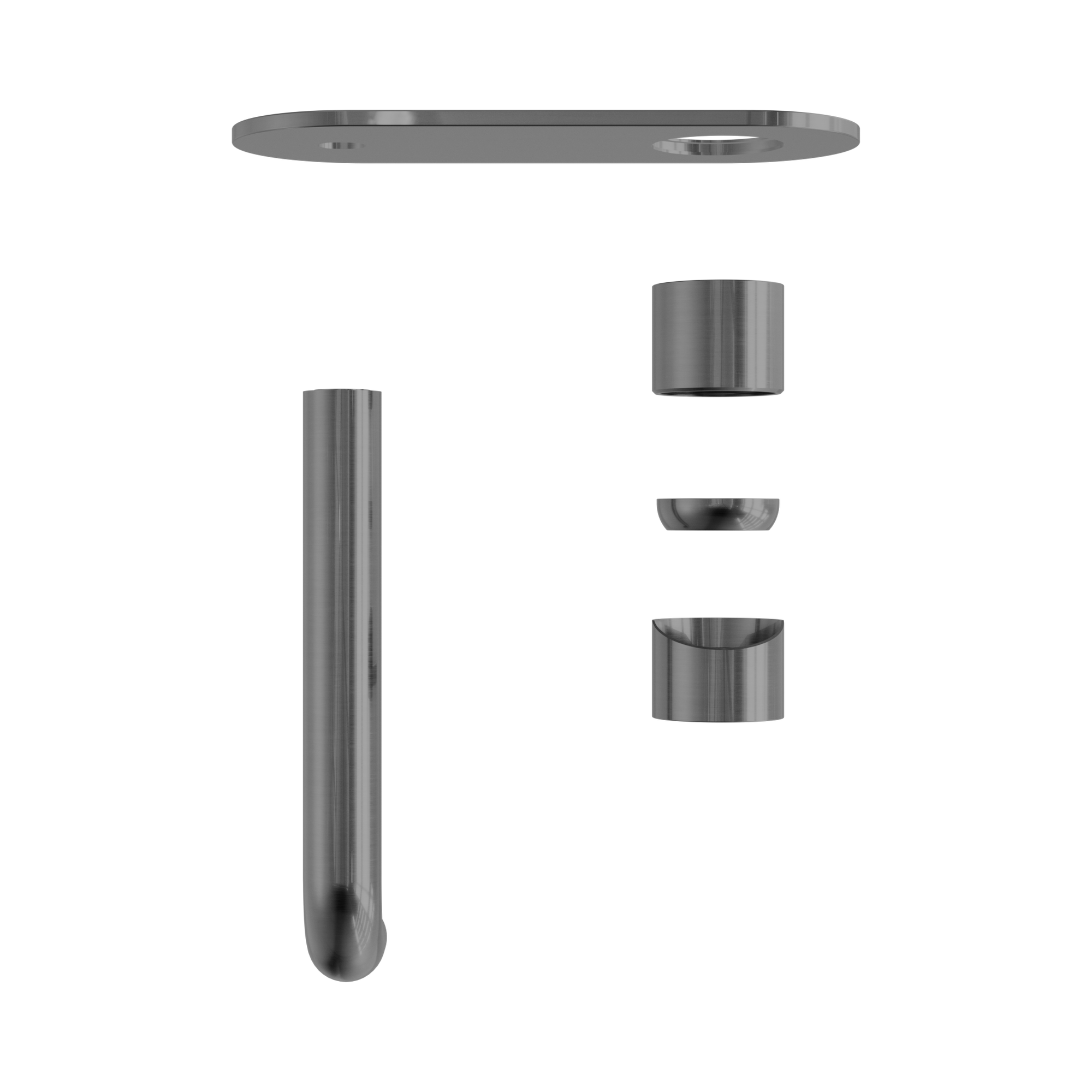 Nero Zen SS316L Wall Mixer Set 185mm Spout Trim Kits Only, Graphite