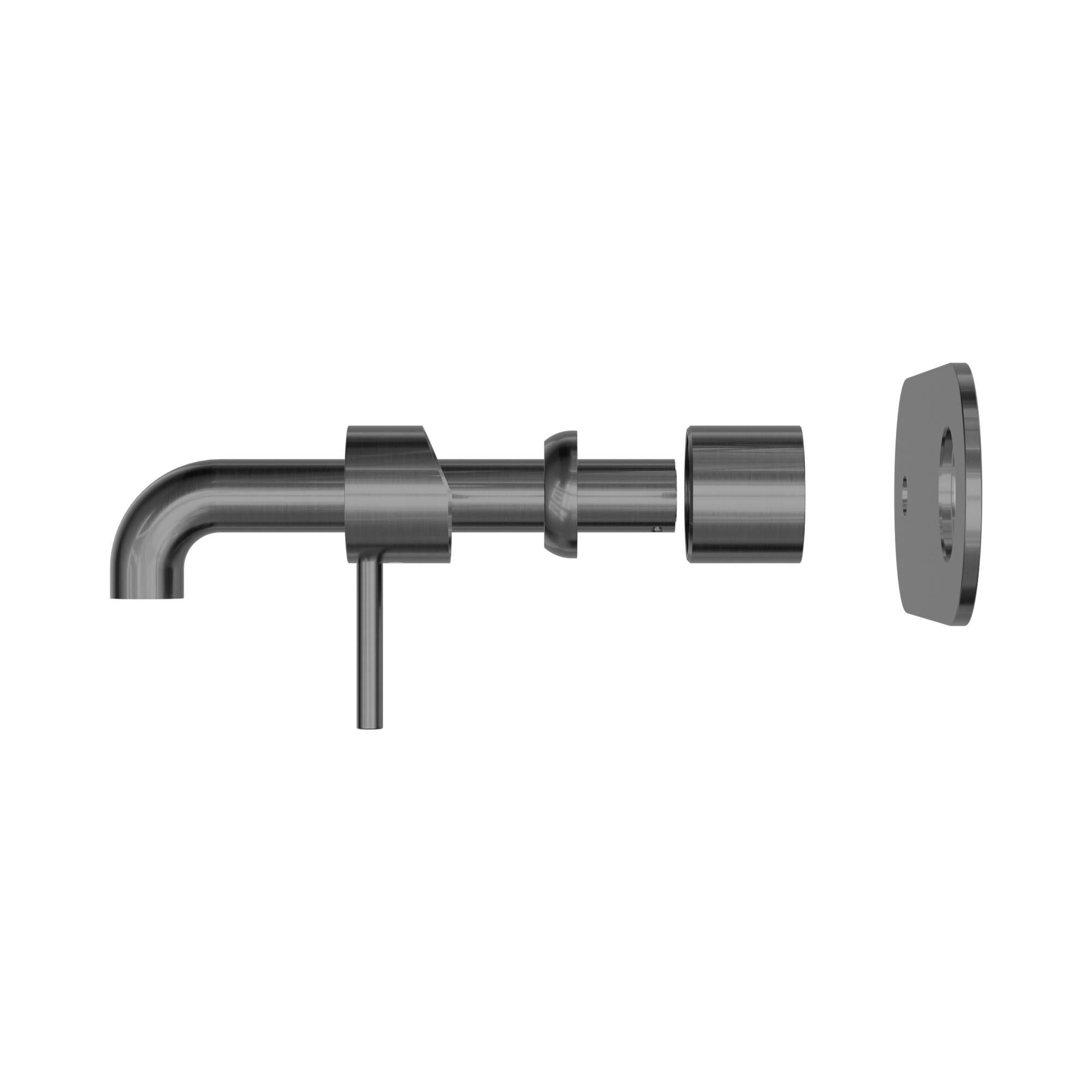 Nero Zen SS316L Wall Mixer Set 185mm Spout Trim Kits Only, Graphite