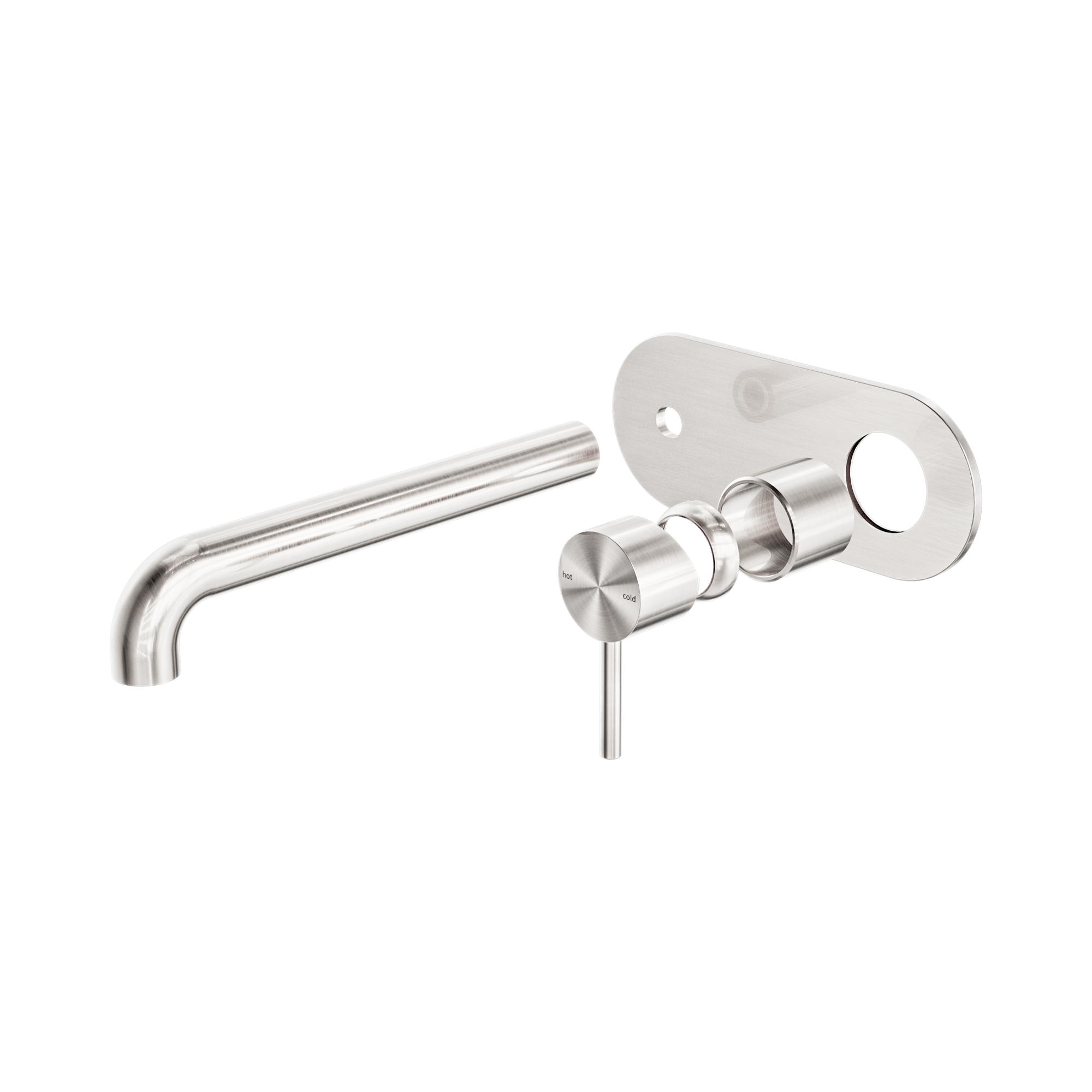 Nero Zen SS316L Wall Mixer Set 230mm Spout Trim Kits Only, Brushed Nickel