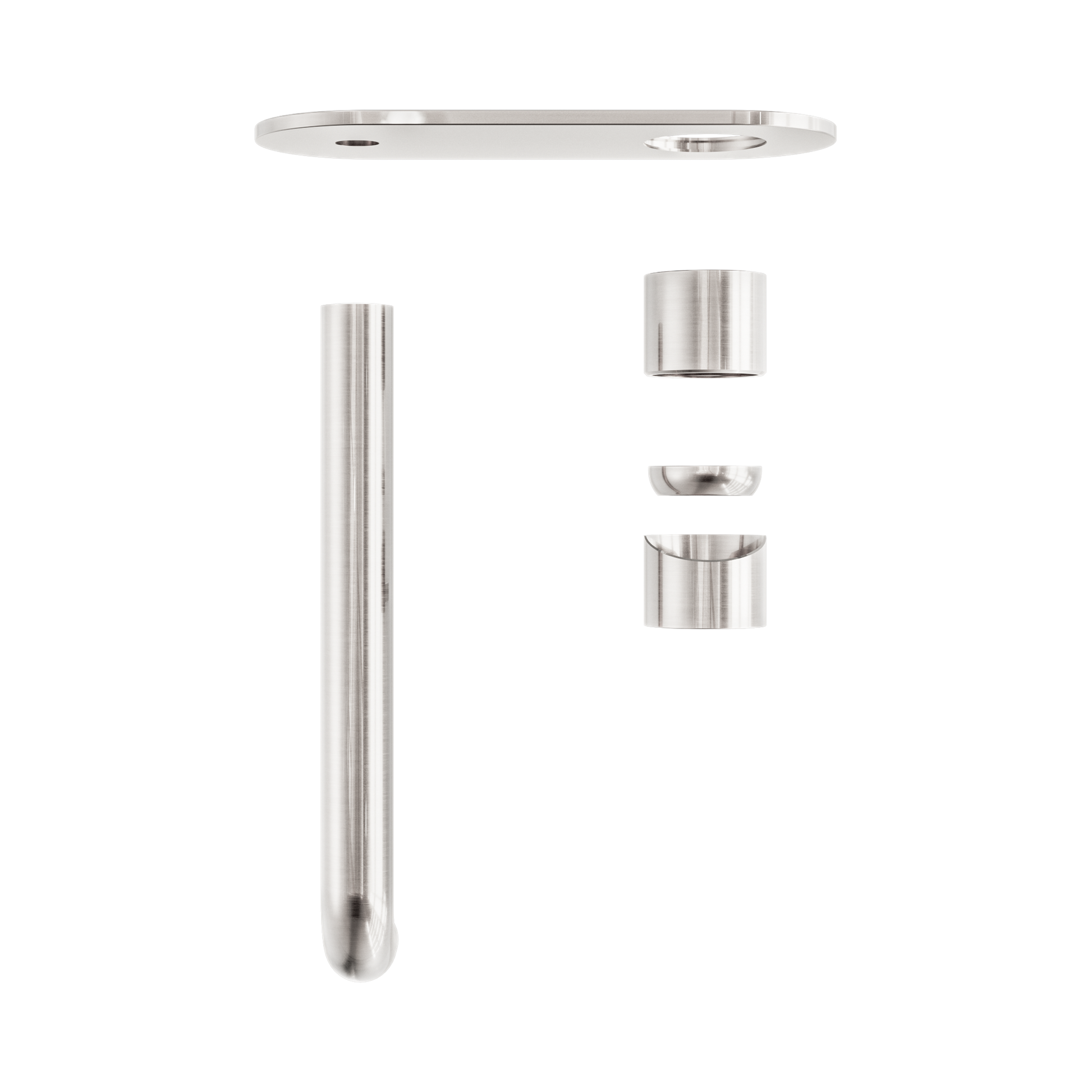 Nero Zen SS316L Wall Mixer Set 230mm Spout Trim Kits Only, Brushed Nickel