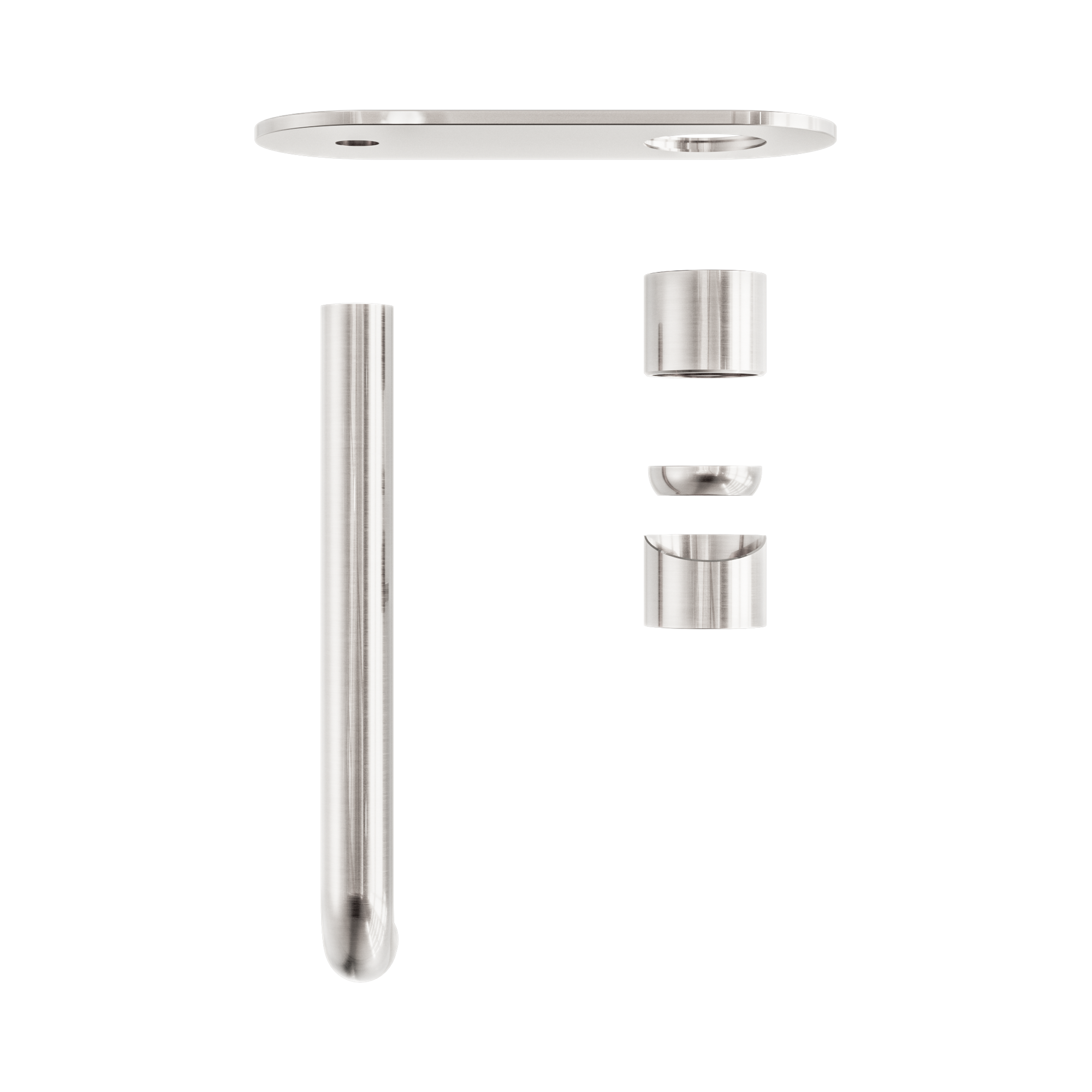 Nero Zen SS316L Wall Mixer Set 230mm Spout Trim Kits Only, Brushed Nickel