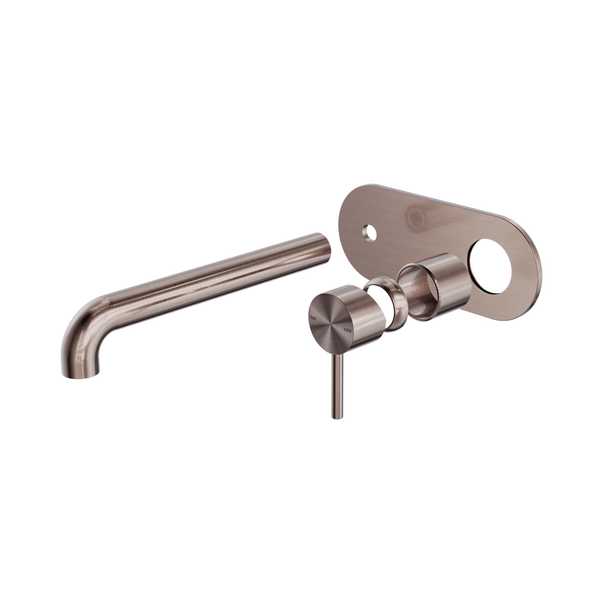 Nero Zen SS316L Wall Mixer Set 230mm Spout Trim Kits Only, Brushed Bronze