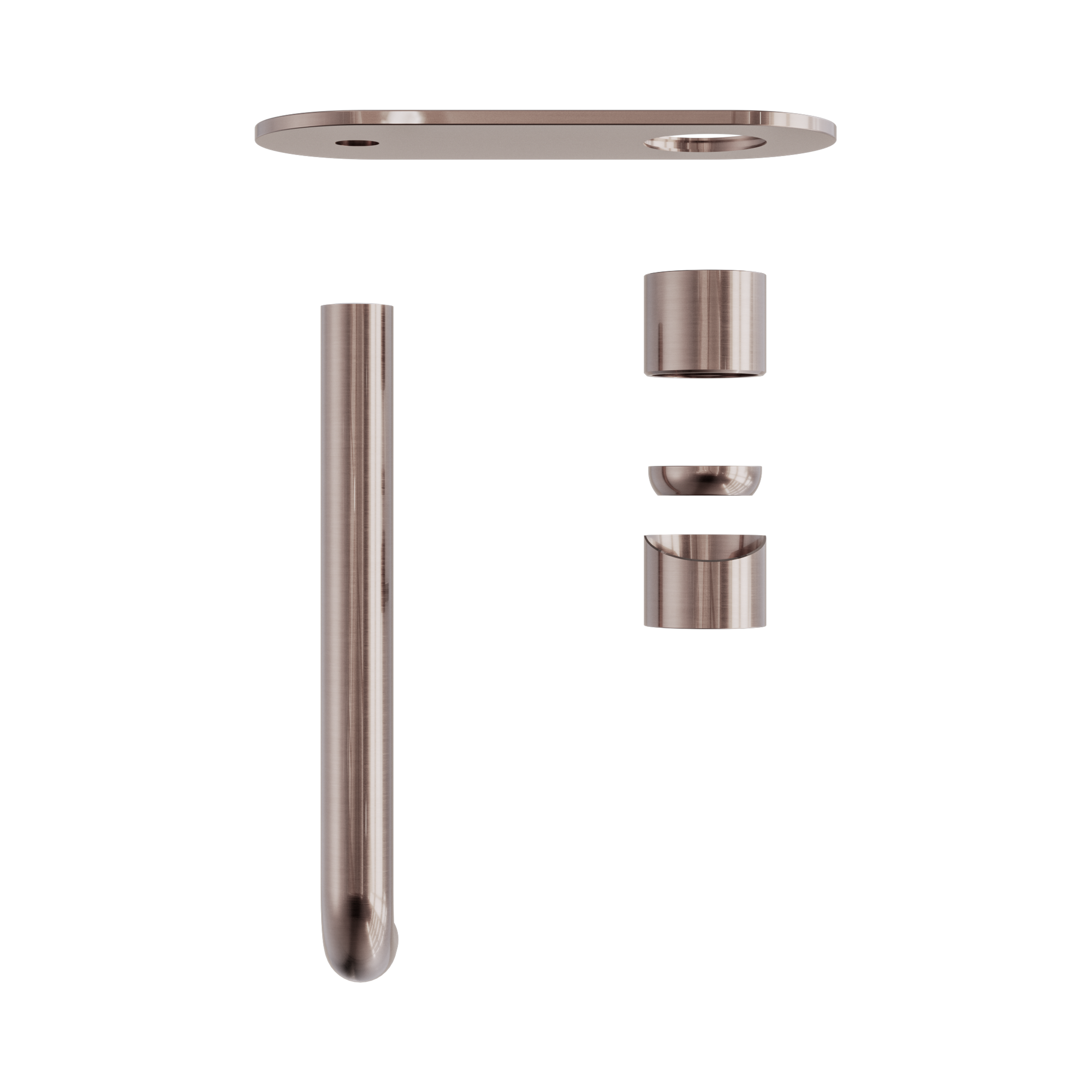 Nero Zen SS316L Wall Mixer Set 230mm Spout Trim Kits Only, Brushed Bronze