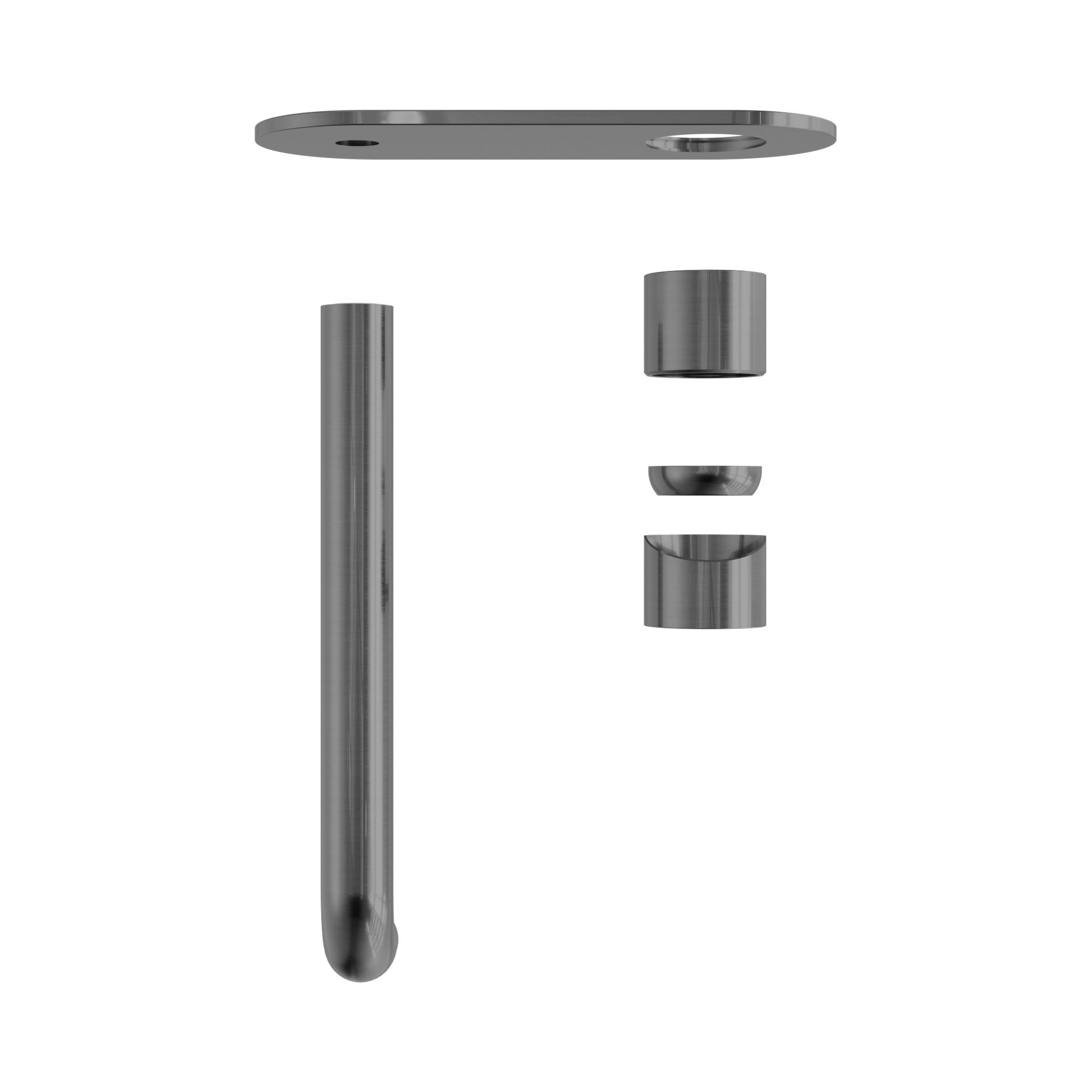 Nero Zen SS316L Wall Mixer Set 230mm Spout Trim Kits Only, Graphite