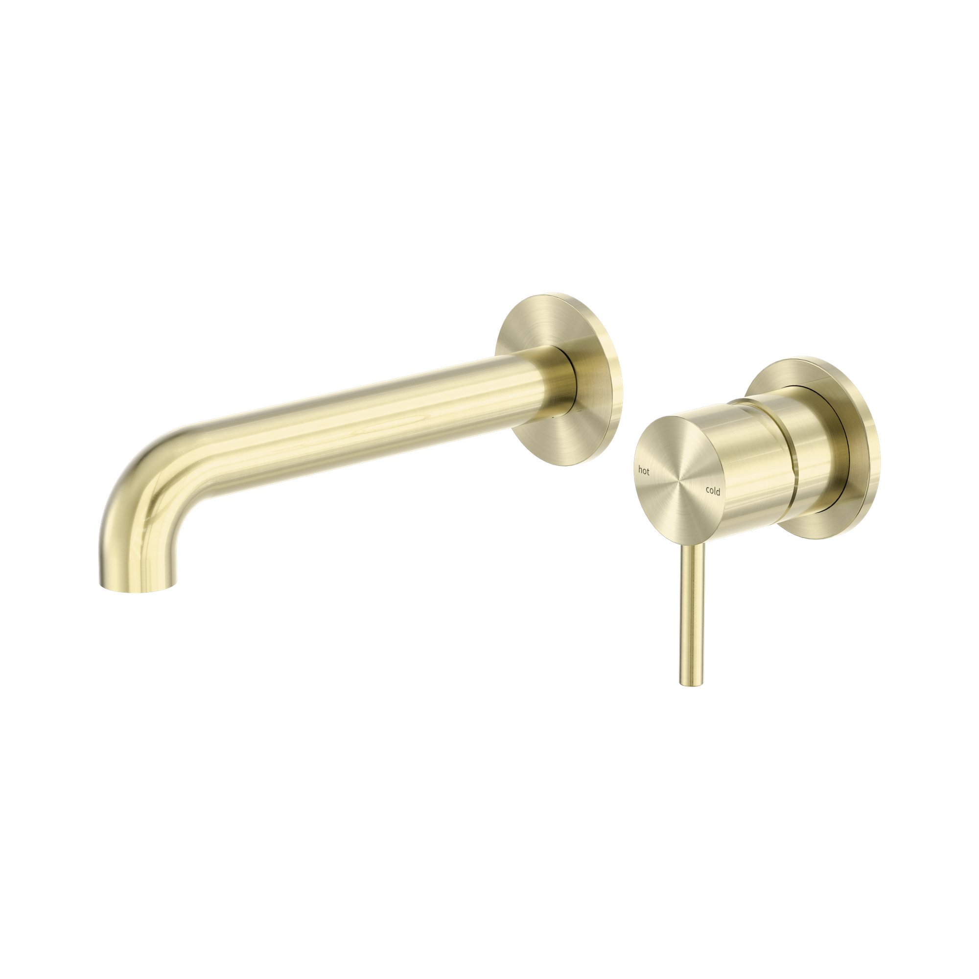 Nero Zen SS316L Wall Mixer Set Separate Back Plate 185mm Spout, Brushed Gold