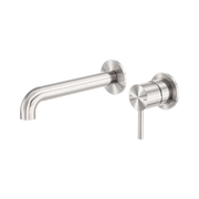 Nero Zen SS316L Wall Mixer Set Separate Back Plate 185mm Spout, Brushed Nickel