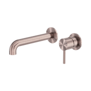 Nero Zen SS316L Wall Mixer Set Separate Back Plate 185mm Spout, Brushed Bronze
