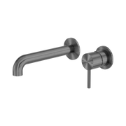 Nero Zen SS316L Wall Mixer Set Separate Back Plate 185mm Spout, Graphite