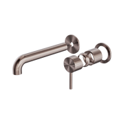 Nero Zen SS316L Wall Mixer Set Separate Back Plate 185mm Spout Trim Kits Only, Brushed Bronze