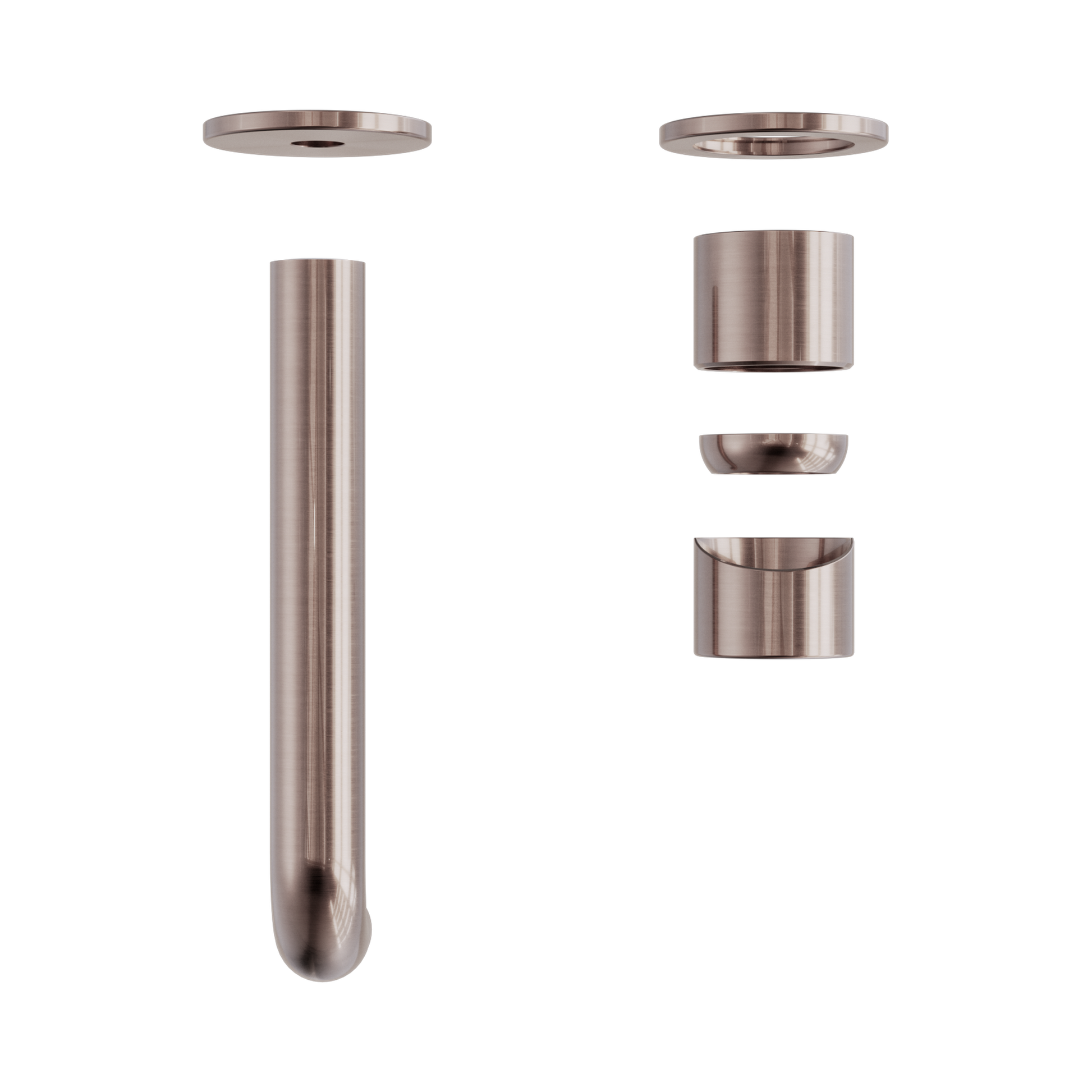 Nero Zen SS316L Wall Mixer Set Separate Back Plate 185mm Spout Trim Kits Only, Brushed Bronze